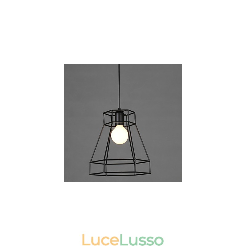 Lampadario a sospensione in ferro battuto con diamanti a linea geometrica, moderno e contemporaneo