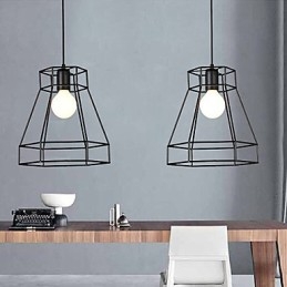 Lampadario a sospensione in ferro battuto con diamanti a linea geometrica, moderno e contemporaneo