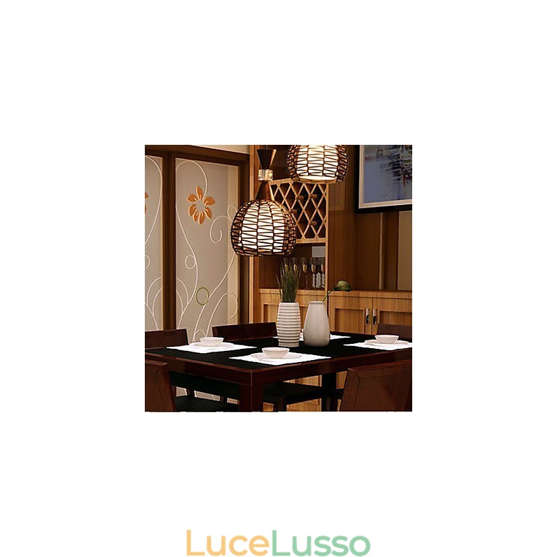 Lampada a sospensione classica contratta in stile rurale Cany Art Weaving