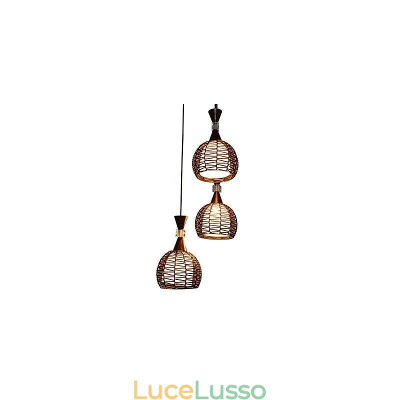 Lampada a sospensione classica contratta in stile rurale Cany Art Weaving