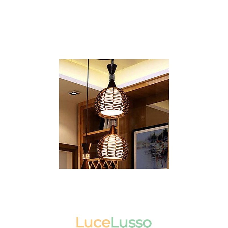 Lampada a sospensione classica contratta in stile rurale Cany Art Weaving