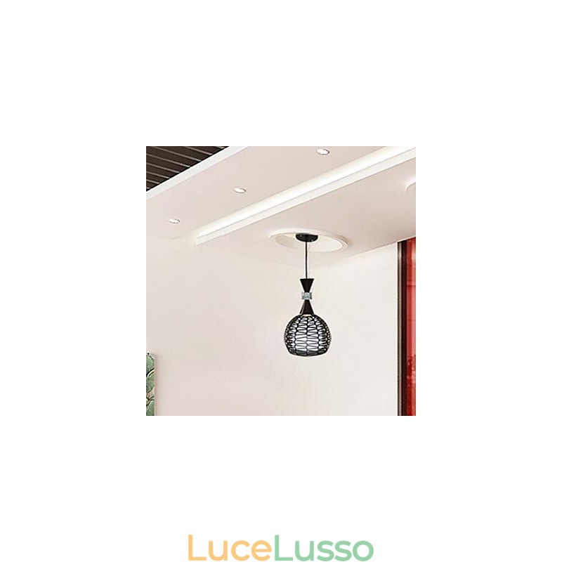 Lampada a sospensione classica contratta in stile rurale Cany Art Weaving