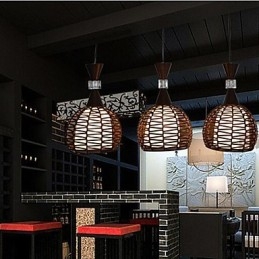 Lampada a sospensione classica contratta in stile rurale Cany Art Weaving