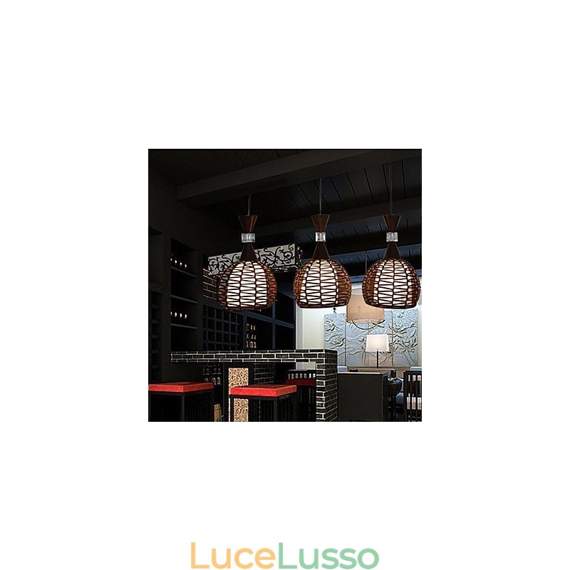 Lampada a sospensione classica contratta in stile rurale Cany Art Weaving