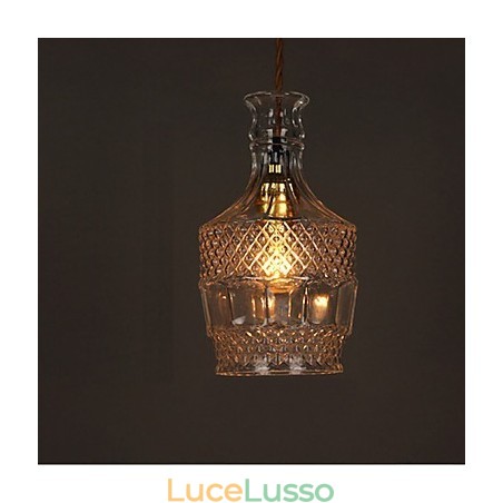 Lampadario a sospensione in vetro artistico intagliato creativo con bottiglia romantica Lampadario a sospensione in vetro artistico intagliato creativo con bottiglia romantica