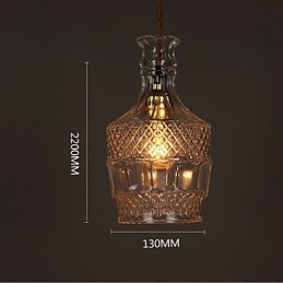 Lampadario a sospensione in vetro artistico intagliato creativo con bottiglia romantica
