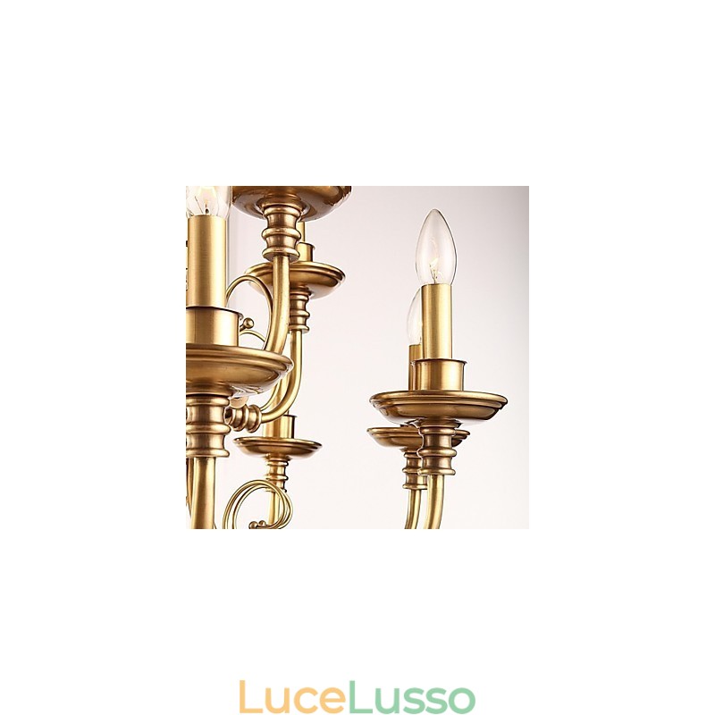 Lampadario Tradizionale Classico Rustico Lodge Metallo