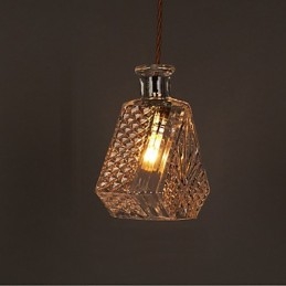 Lampadario a sospensione in vetro artistico intagliato creativo con bottiglia romantica