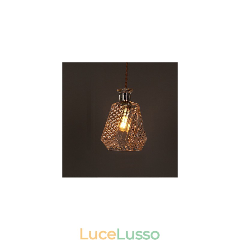 Lampadario a sospensione in vetro artistico intagliato creativo con bottiglia romantica