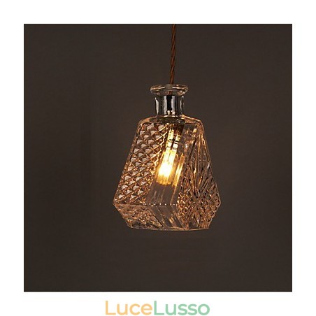 Lampadario a sospensione in vetro artistico intagliato creativo con bottiglia romantica Lampadario a sospensione in vetro artistico intagliato creativo con bottiglia romantica