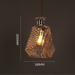 Lampadario a sospensione in vetro artistico intagliato creativo con bottiglia romantica