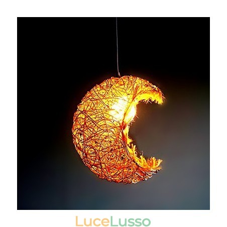 Lampada a sospensione moderna con testa singola in rattan intrecciato, stile rurale Cany Lampada a sospensione moderna con testa singola in rattan intrecciato, stile rurale Cany