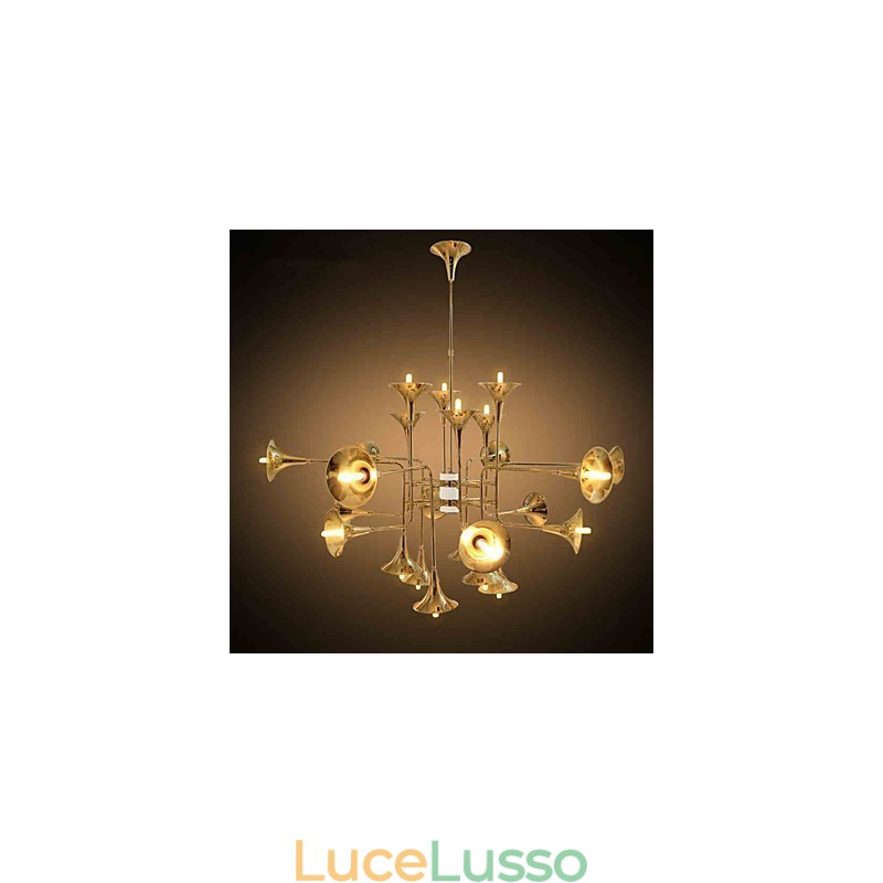 Lampadario in metallo elettroplaccato stile Country Mini