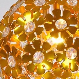 Lampadario moderno contemporaneo in metallo dorato in stile mini cristallo
