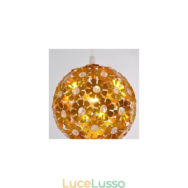 Lampadario moderno contemporaneo in metallo dorato in stile mini cristallo