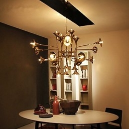 Lampadario in metallo elettroplaccato stile Country Mini