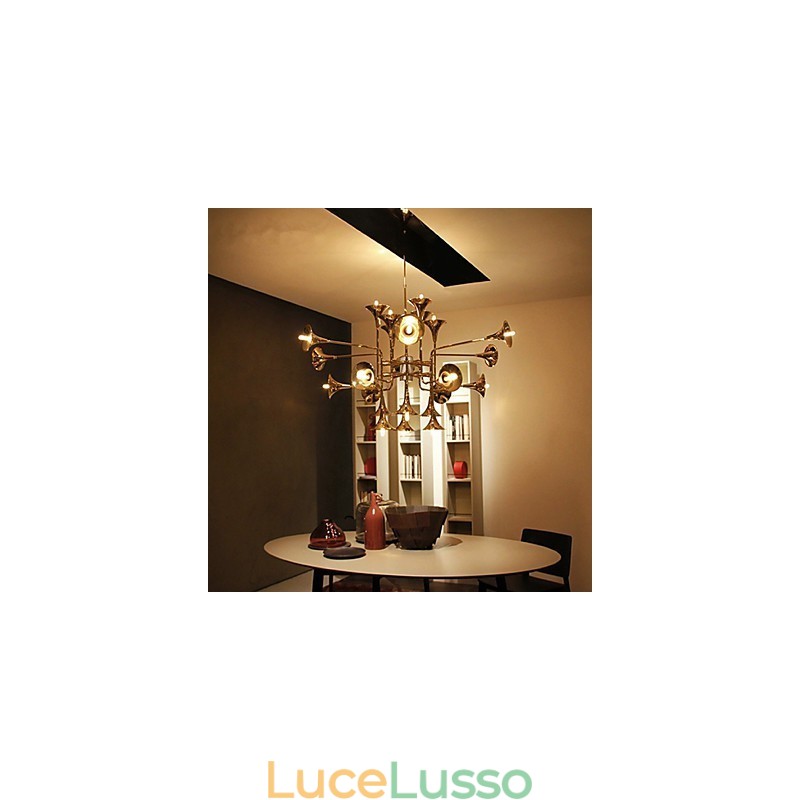 Lampadario in metallo elettroplaccato stile Country Mini