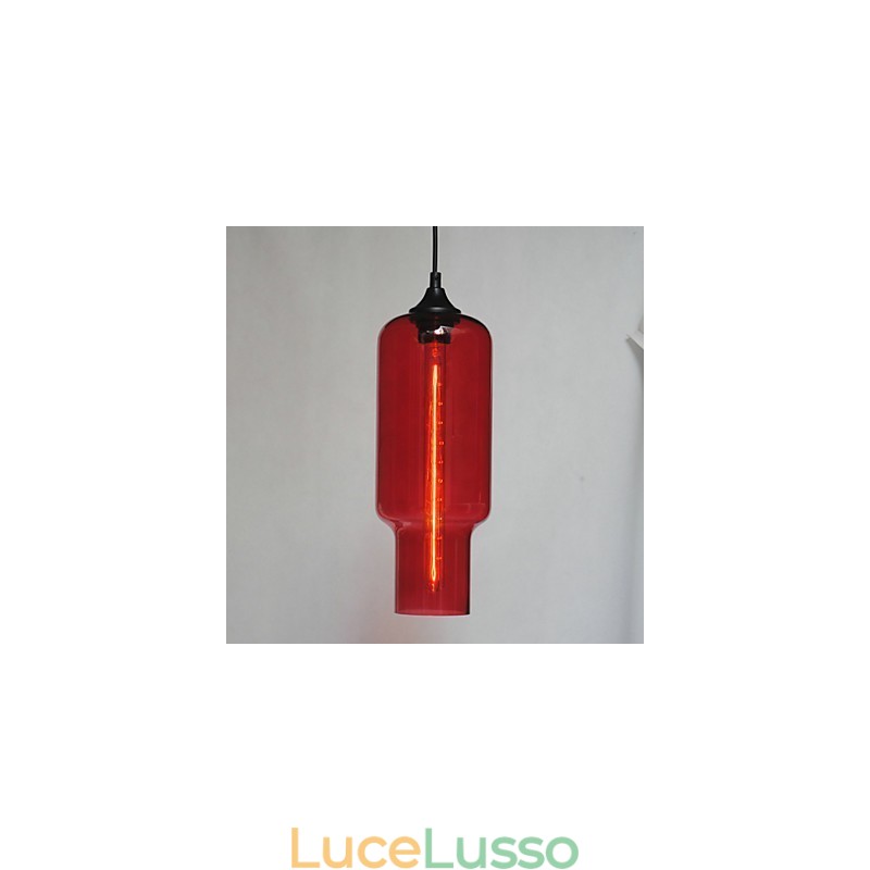 Moderno pendente in vetro con design a bolle marroni