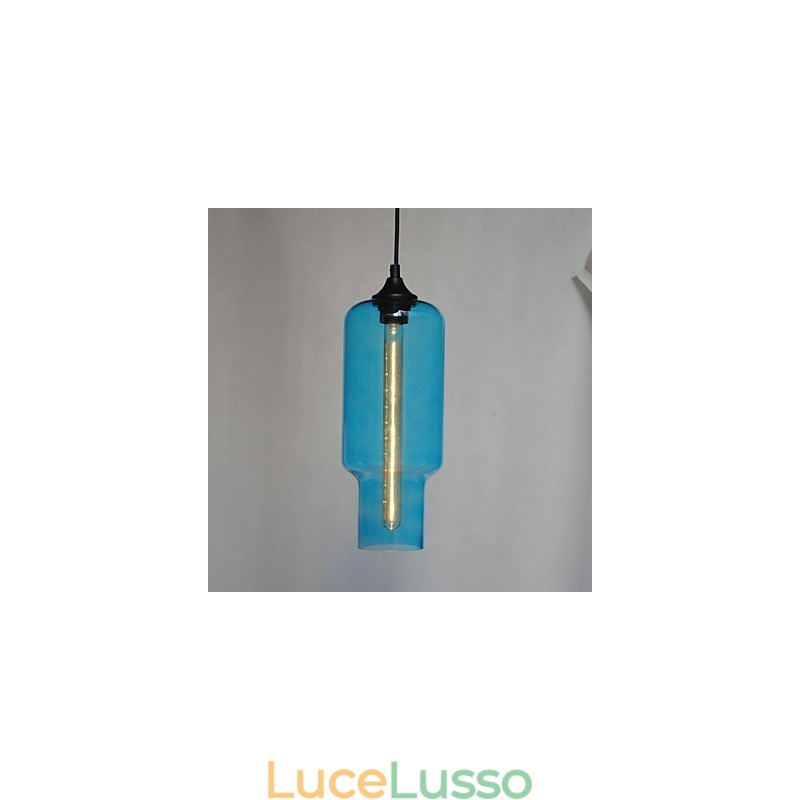 Moderno pendente in vetro con design a bolle marroni