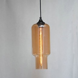 Moderno pendente in vetro con design a bolle marroni