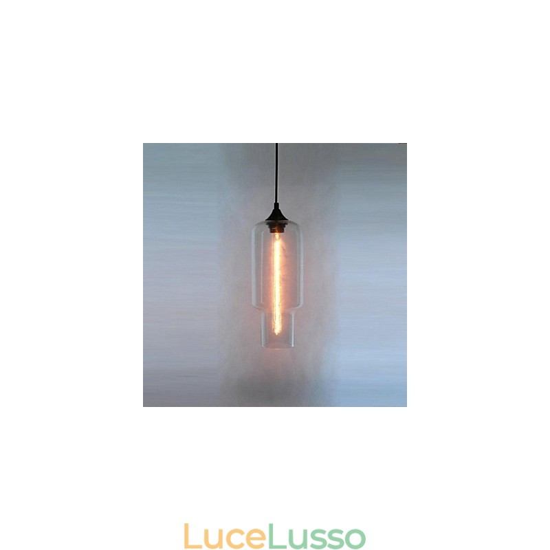 Moderno pendente in vetro con design a bolle marroni