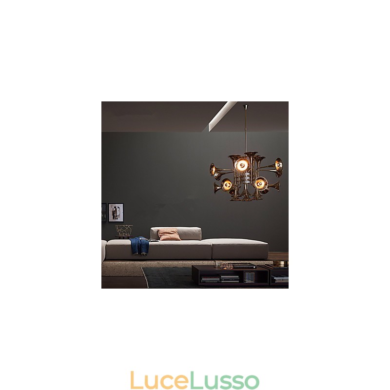 Lampadario in metallo elettroplaccato stile Country Mini