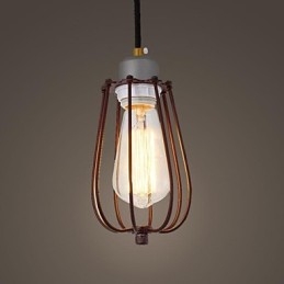 Lampada a sospensione in metallo con dipinto in stile mini vintage