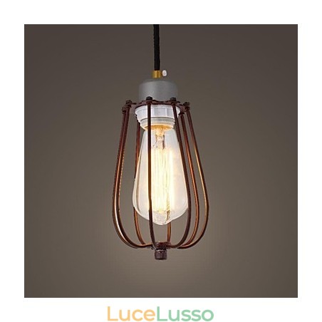 Lampada a sospensione in metallo con dipinto in stile mini vintage Lampada a sospensione in metallo con dipinto in stile mini vintage