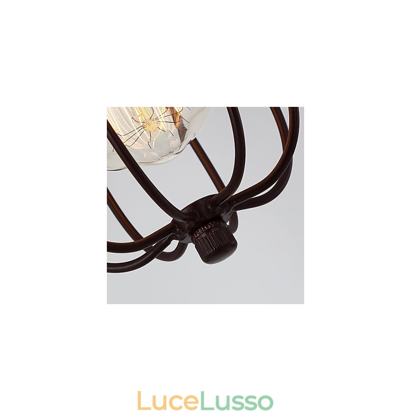 Lampada a sospensione in metallo con dipinto in stile mini vintage