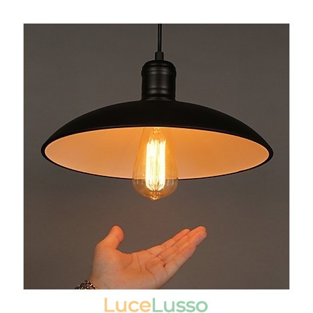 Lampade e lanterne Restauro d'arte Lampada a sospensione a disco volante in ferro battuto a testa singola Lampade e lanterne Restauro d'arte Lampada a sospensione a disco volante in ferro battuto a testa singola