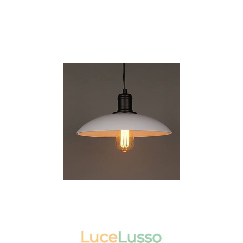 Lampade e lanterne Restauro d'arte Lampada a sospensione a disco volante in ferro battuto a testa singola