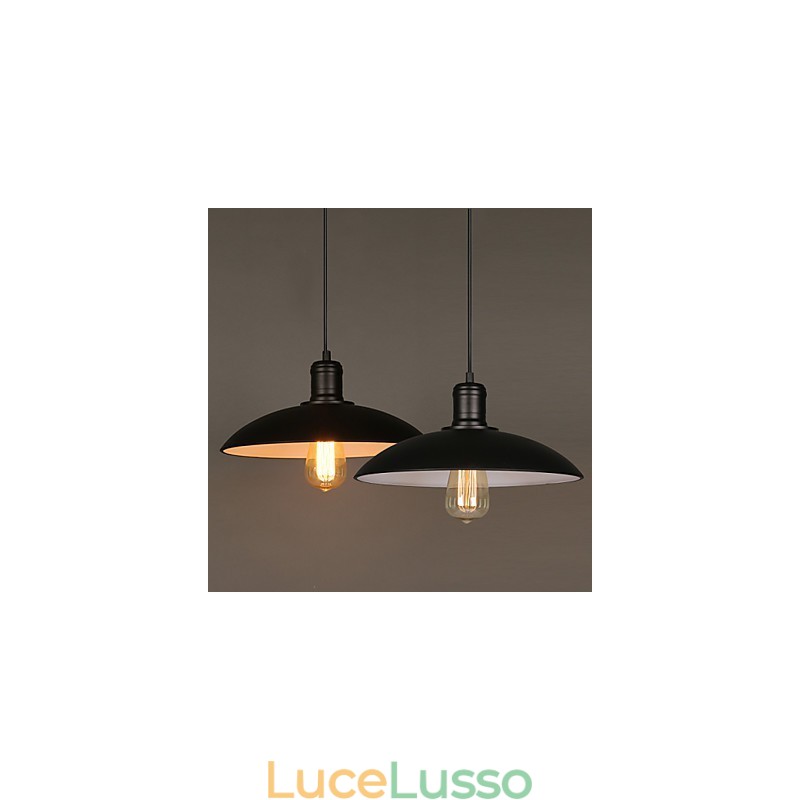 Lampade e lanterne Restauro d'arte Lampada a sospensione a disco volante in ferro battuto a testa singola