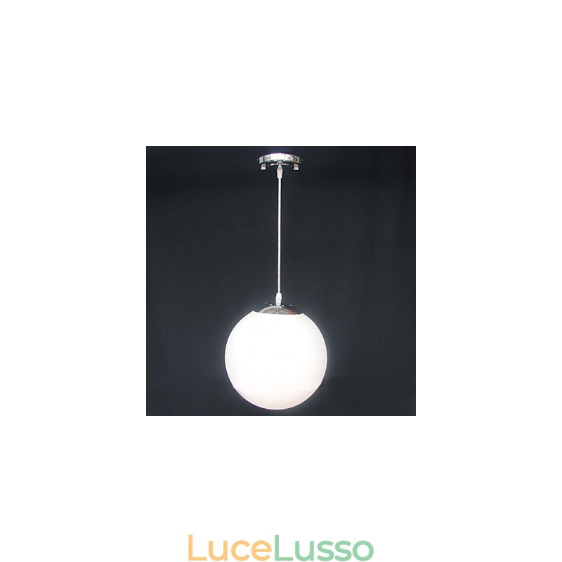 Lampadario decorativo a forma di palla di vetro bianco contratto
