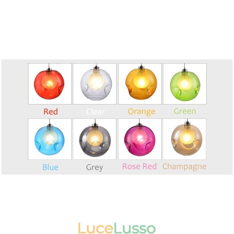 Creativo The Nordic Color Restoring Ancient Ways Boccia per pesci rossi Lampada a goccia creativa in vetro (se ordini più sfere di vetro, verrà fornito un pendente fisso) (seleziona la quantità e il colore della sfera di vetro di seguito)