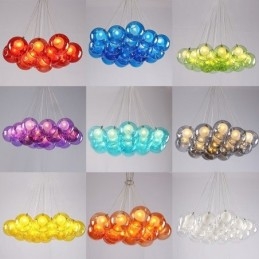 Creativo The Nordic Color Restoring Ancient Ways Boccia per pesci rossi Lampada a goccia creativa in vetro (se ordini più sfere di vetro, verrà fornito un pendente fisso) (seleziona la quantità e il colore della sfera di vetro di seguito)
