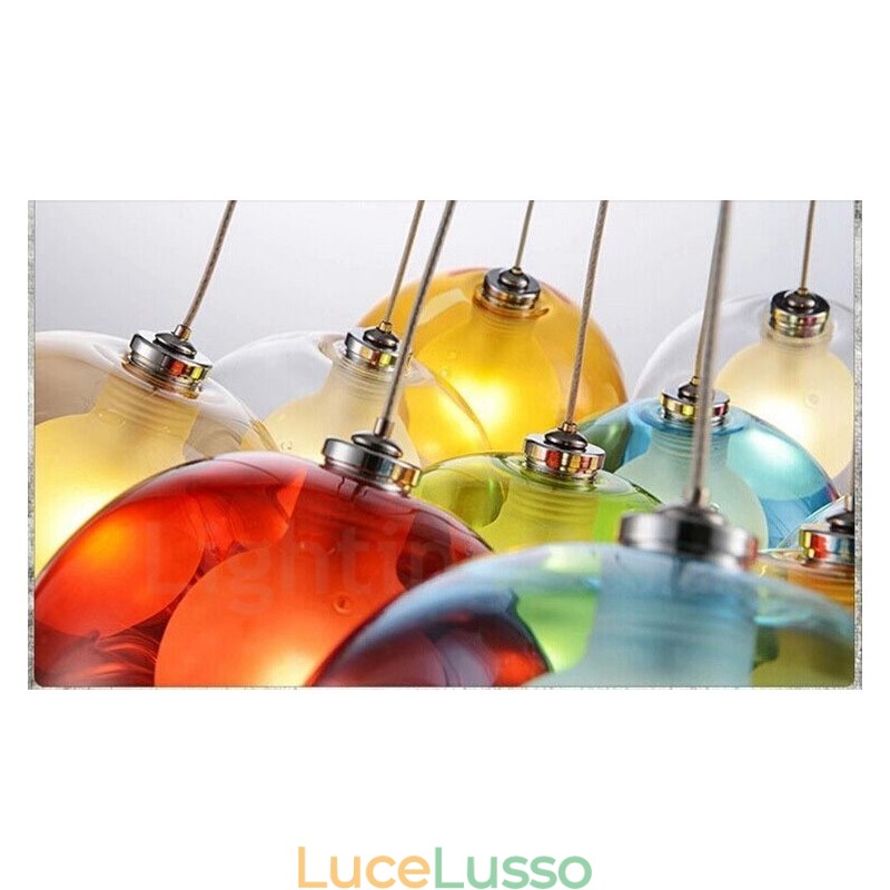 Creativo The Nordic Color Restoring Ancient Ways Boccia per pesci rossi Lampada a goccia creativa in vetro (se ordini più sfere di vetro, verrà fornito un pendente fisso) (seleziona la quantità e il colore della sfera di vetro di seguito)