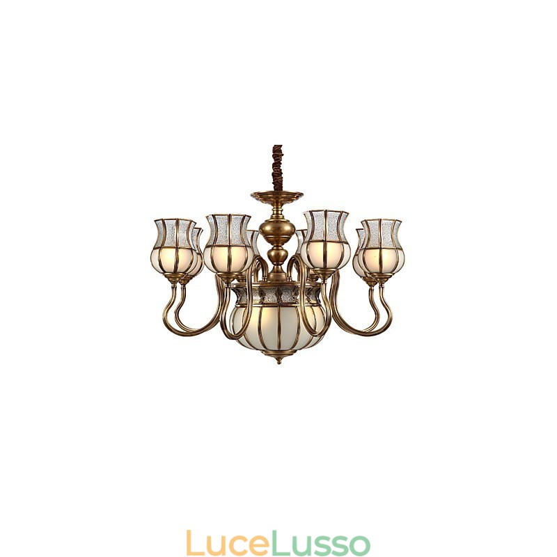 Lampadario Tradizionale Classico Rustico Lodge Metallo