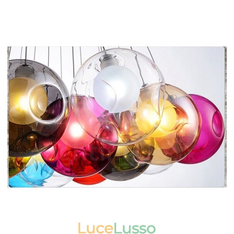 Creativo The Nordic Color Restoring Ancient Ways Boccia per pesci rossi Lampada a goccia creativa in vetro (se ordini più sfere di vetro, verrà fornito un pendente fisso) (seleziona la quantità e il colore della sfera di vetro di seguito)