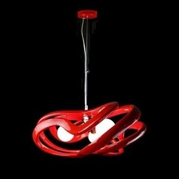 Lampada a sospensione moderna in resina dipinta e contemporanea