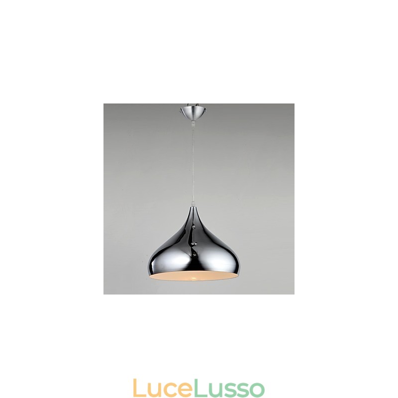 Lampada a sospensione moderna in metallo cromato in stile mini contemporaneo