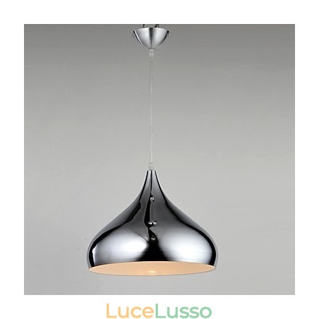 Lampada a sospensione moderna in metallo cromato in stile mini contemporaneo Lampada a sospensione moderna in metallo cromato in stile mini contemporaneo