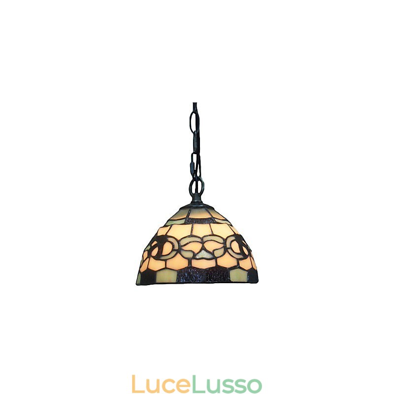 Lampada a sospensione a 1 luce con paralume in vetro