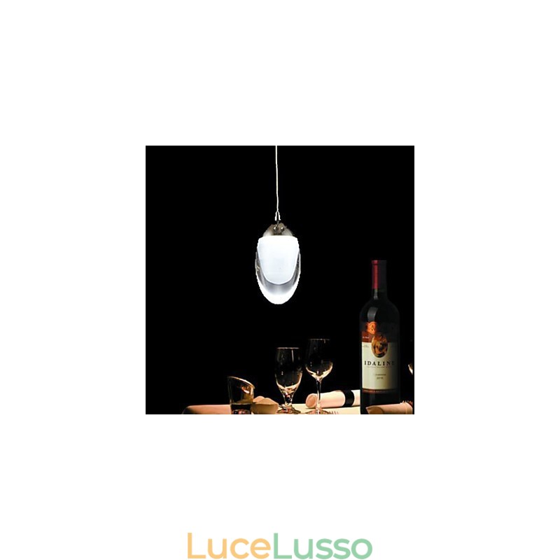 Lampadario a sospensione in vetro cromato moderno contemporaneo tradizionale classico country mini stile