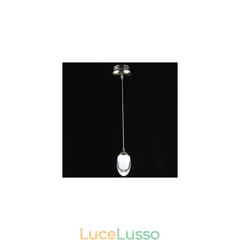 Lampadario a sospensione in vetro cromato moderno contemporaneo tradizionale classico country mini stile