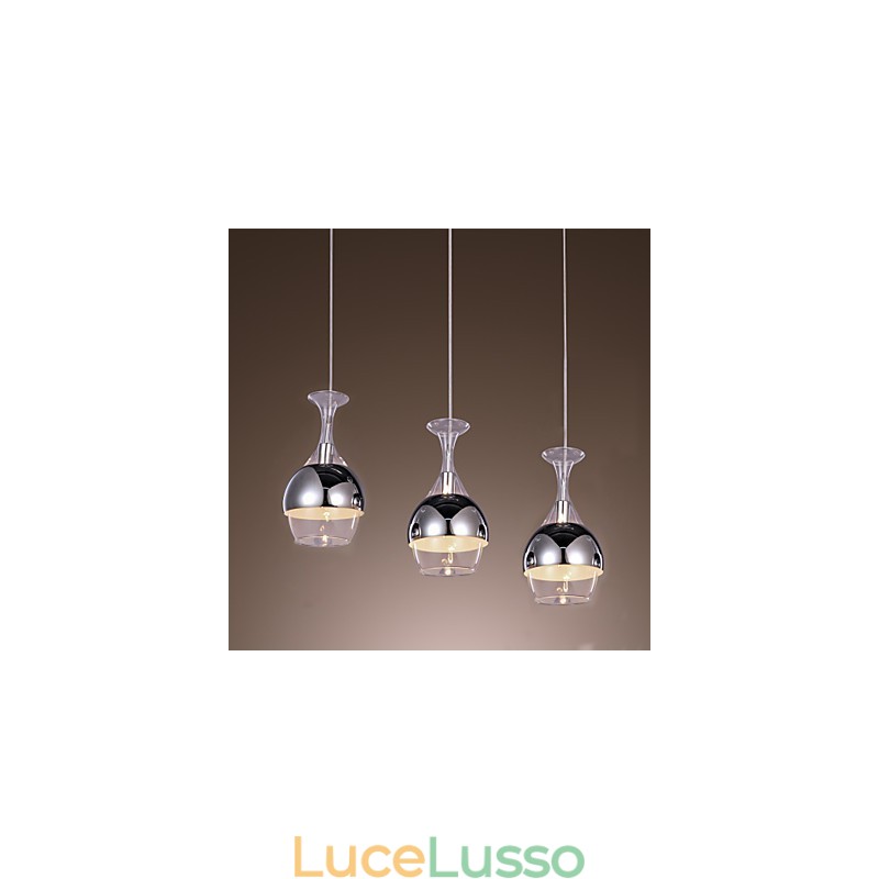Lampadario creativo in stile francese a 3 luci a forma di calice