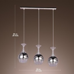 Lampadario creativo in stile francese a 3 luci a forma di calice