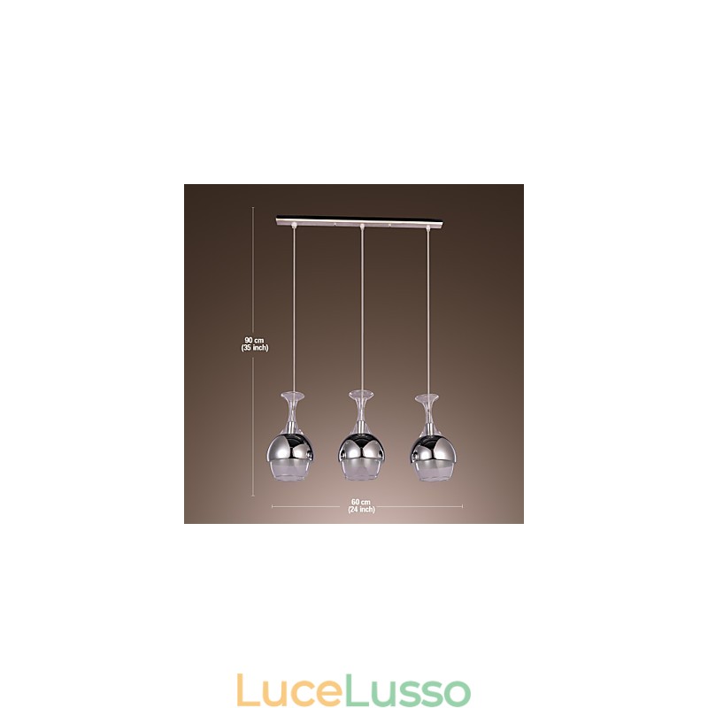 Lampadario moderno creativo a 3 luci a forma di calice