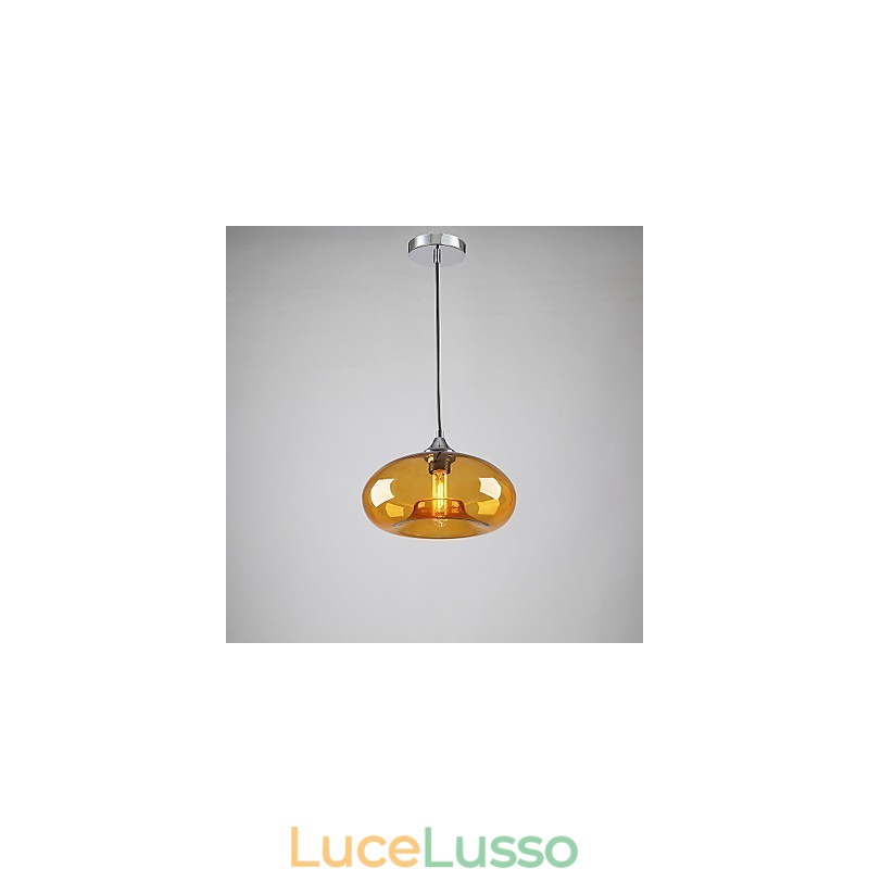 Lampada a sospensione moderna caratteristica a 1 luce con paralume trasparente