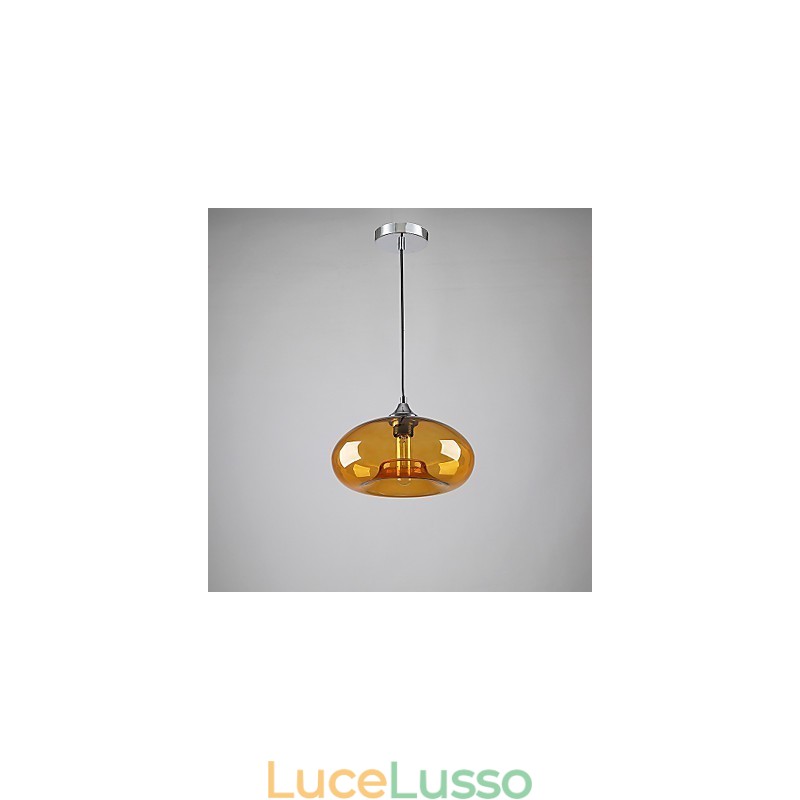 Lampada a sospensione moderna caratteristica a 1 luce con paralume trasparente