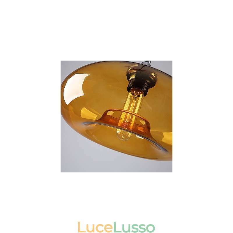 Lampada a sospensione moderna caratteristica a 1 luce con paralume trasparente